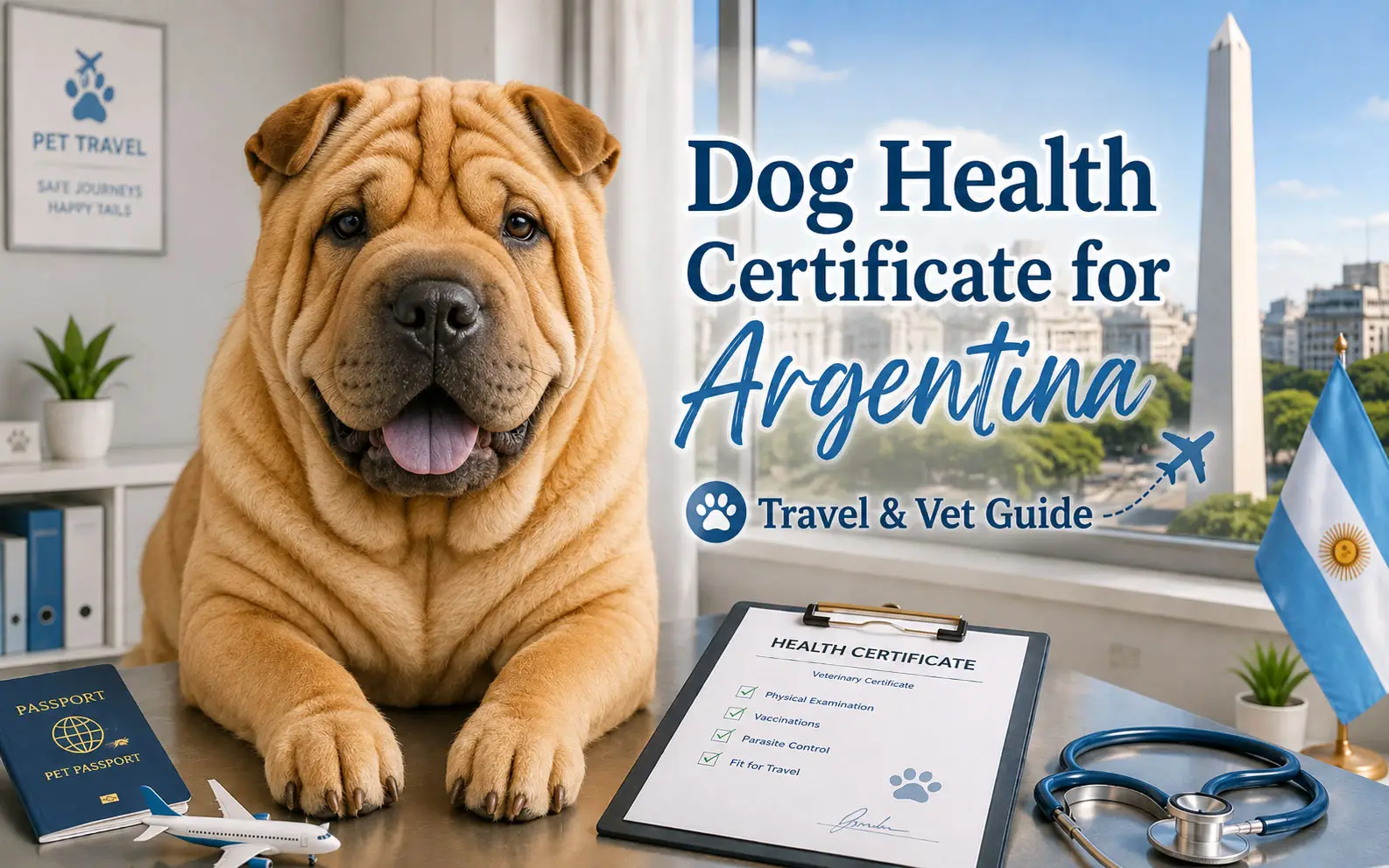 Dog health certificate for Argentina