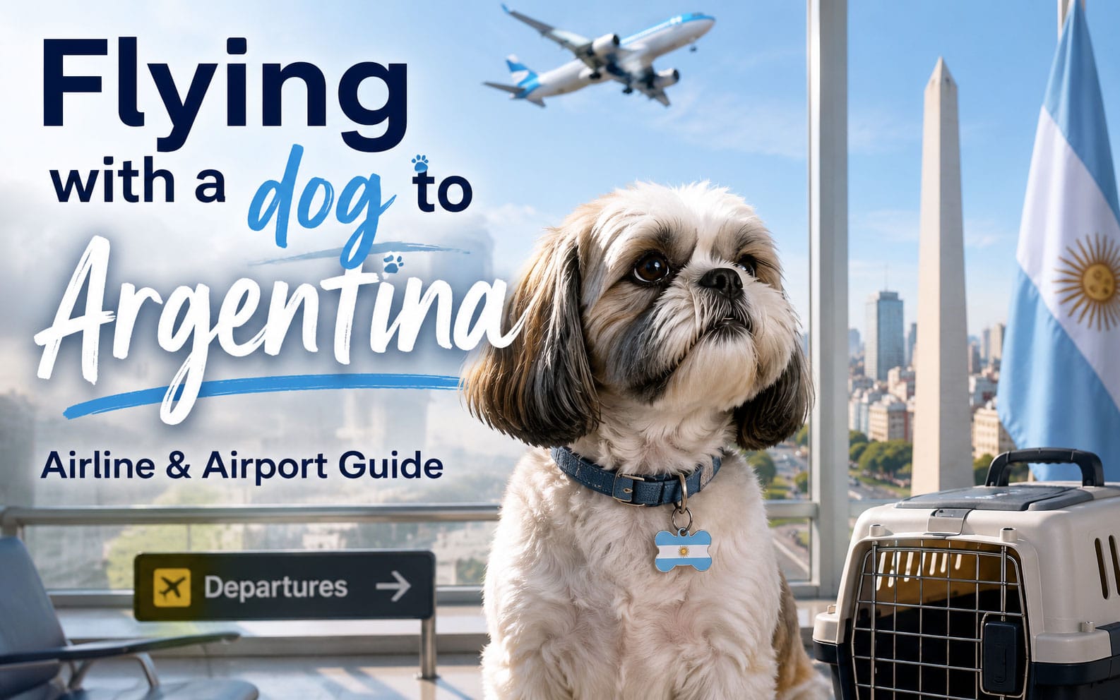 Picture of a Shih Tzu at the airport in Buenos Aires Argentina