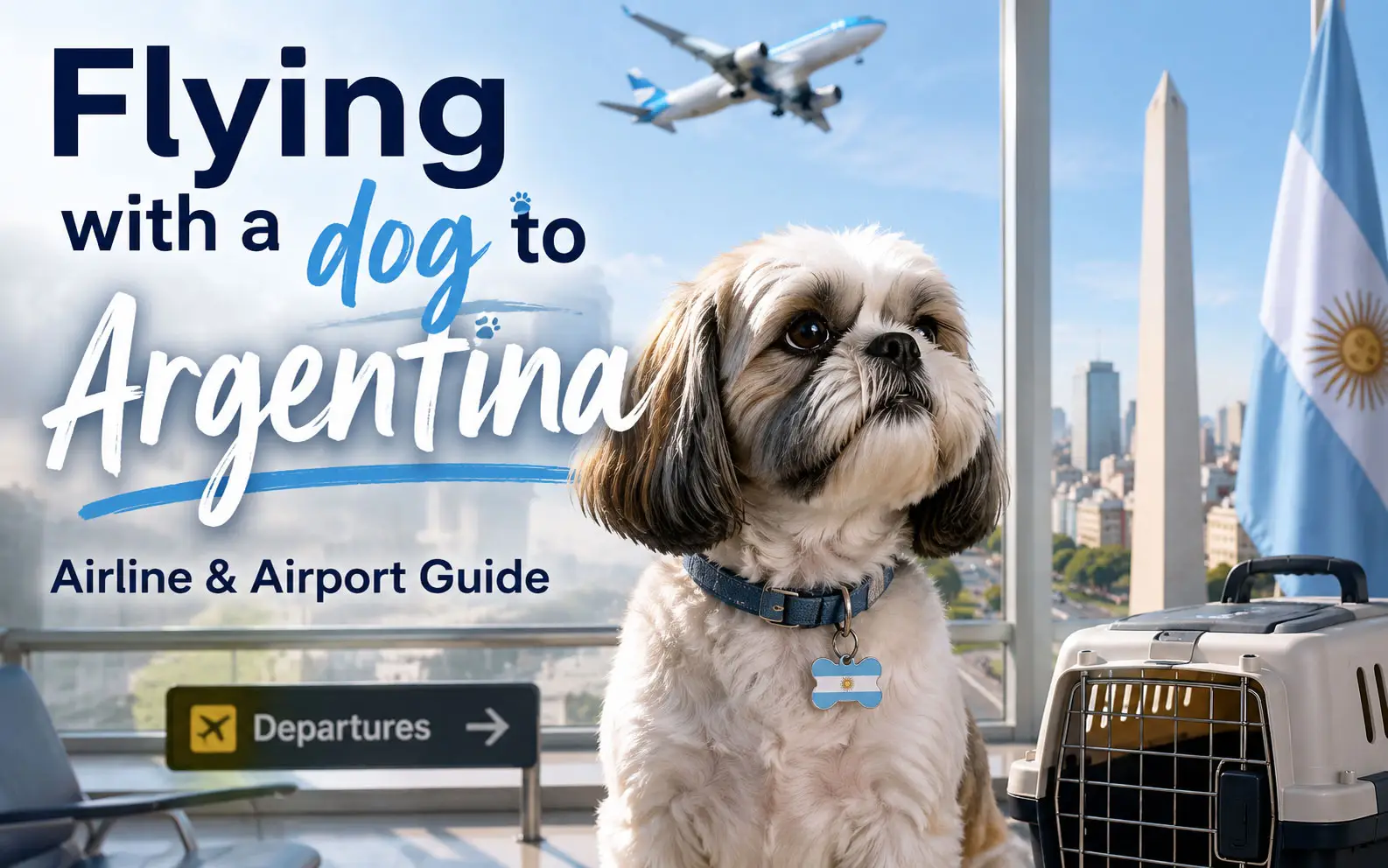 Picture of a Shih Tzu at the airport in Buenos Aires Argentina