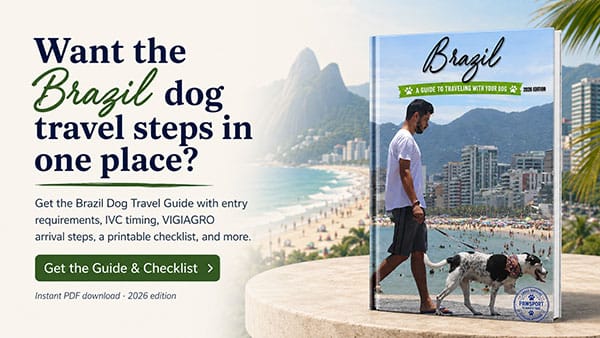 Picture of the front cover of the Brazil Dog Travel Guide for 2026