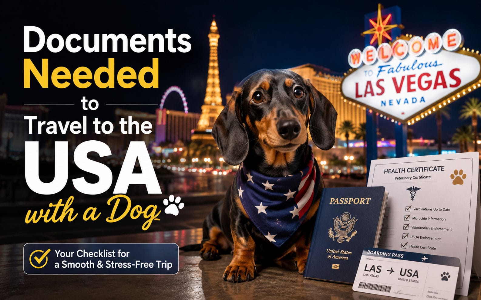 Picture of a daschund dog in Las Vegas Nevada in the United States
